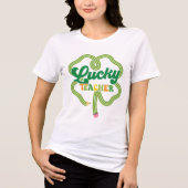 Lucky Teacher St. Patrick’s Day | Cute Irish Class Tri-Blend Shirt (Voorkant)