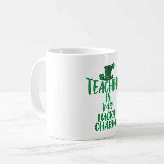 Lucky Teacher Vibes St. Patrick's Day Edition Koffiemok (Voorkant links)