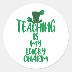 Lucky Teacher Vibes St. Patrick's Day Edition Ronde Sticker