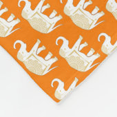 Lucky Thai White Elephant Sinaasappel Fleece Deken (Hoek)