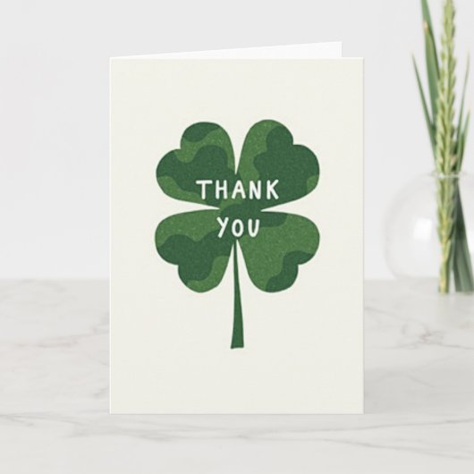Lucky Thank You Clover Card Kaart (Voorkant)