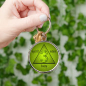 Lucky Three Groene Driehoek Geest Lichaam Ziel Sleutelhanger (Hand)