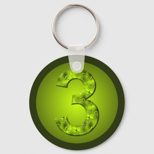 Lucky Three Nature Groene Sleutelhanger (Voorkant)