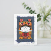 Lucky Tiger Baby Briefkaart (Staand voorkant)