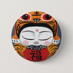 Lucky Tiger Baby Ronde Button 5,7 Cm