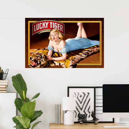Lucky Tiger Poster (Thuiskantoor)