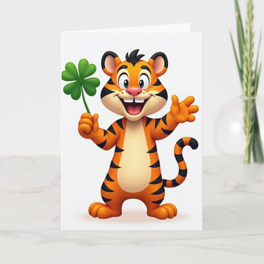 Lucky Tiger Smile Kaart (Voorkant)