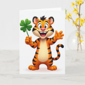 Lucky Tiger Smile Kaart (Gele Bloem)