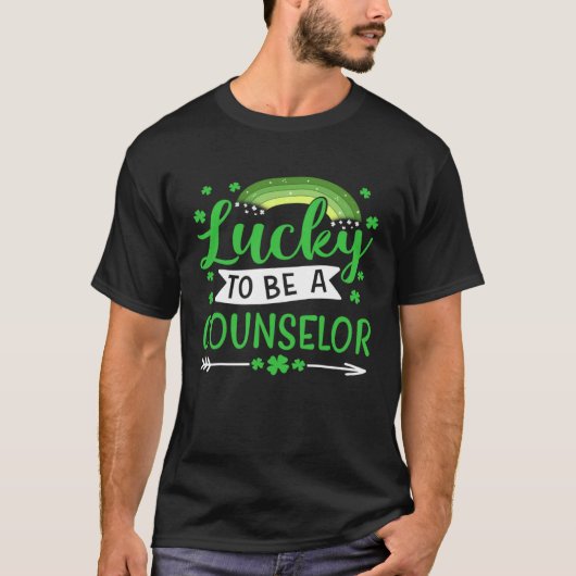 Lucky To Be A Counselor St Patricks Day Shamrock T-shirt (Voorkant)