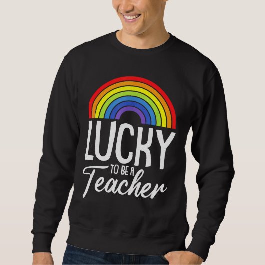 Lucky To Be A Teacher LGBT Q Gay Pride Rainbow Fla Trui (Voorkant)