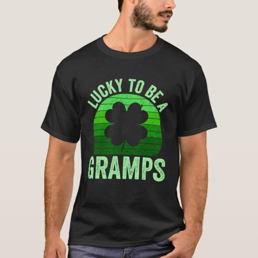 Lucky To Be Gramps Leprechaun Shamrock St Patricks T-shirt (Voorkant)