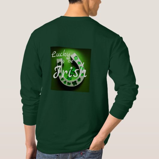 "Lucky to be Irish" Mannen's lange mouw T-shirt (Achterkant)