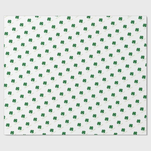 Lucky to Be Irish Shamrock Gift Wrap Wrapping Pape Cadeaupapier (Vlak)