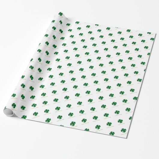 Lucky to Be Irish Shamrock Gift Wrap Wrapping Pape Cadeaupapier (Uitgerold)