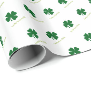 Lucky to Be Irish Shamrock Gift Wrap Wrapping Pape Cadeaupapier
