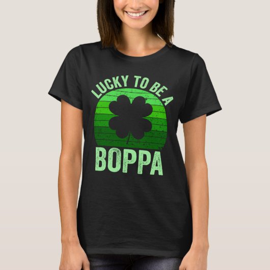Lucky To Be Poppa Leprechaun Shamrock St Patricks  T-shirt (Voorkant)