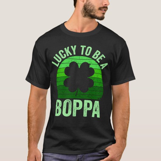 Lucky To Be Poppa Leprechaun Shamrock St Patricks T-shirt (Voorkant)