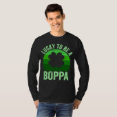 Lucky To Be Poppa Leprechaun Shamrock St Patricks  T-shirt (Voorkant volledig)