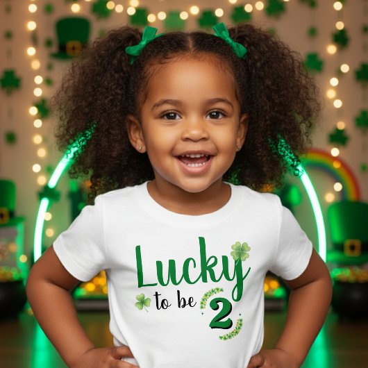 Lucky to be St Patrick's Day Clover Birthday Kinder Shirts
