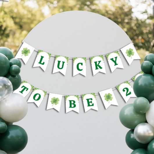 Lucky to be St Patrick's Day Clover Kids Birthday Vlaggetjes