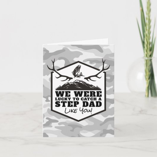 Lucky to Catch a Dad / Step Dad / Opa Like You Bedankkaart (Voorkant)