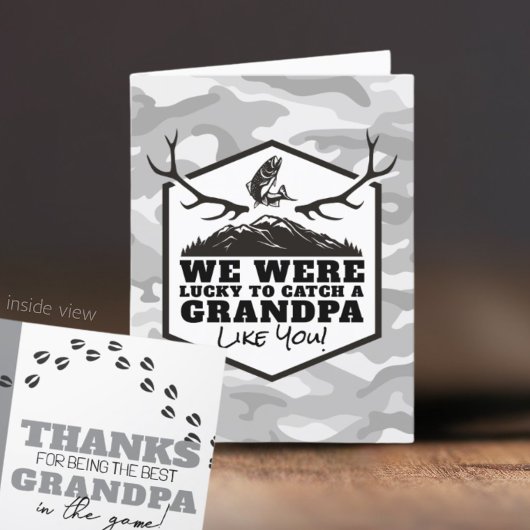 Lucky to Catch a Dad / Step Dad / Opa Like You Bedankkaart