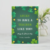 Lucky To Have A Teacher Like You St Patrick’s Day  Feestdagenkaart (Staand voorkant)