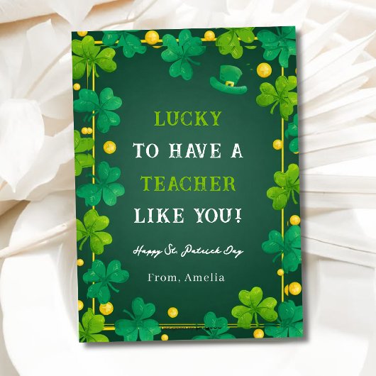 Lucky To Have A Teacher Like You St Patrick’s Day  Feestdagenkaart