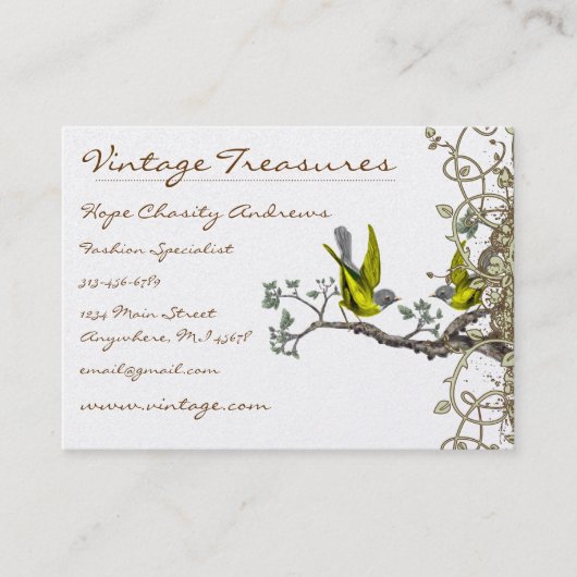 Lucky Tortelduifjes Swirl Design Visitekaartje (Voorkant)