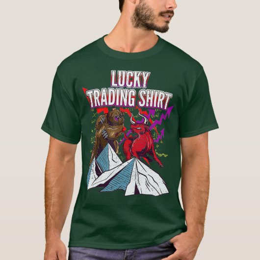 Lucky Trading Forex T-shirt aandelenmarkt Gift Bul (Voorkant)