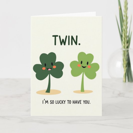 Lucky Twin Shamrock Card Kaart (Voorkant)