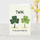 Lucky Twin Shamrock Card Kaart (Gele Bloem)