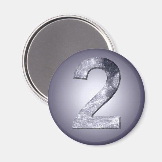 Lucky Two Lunar Symbol Numerology Number Magneet (Voorkant / Achterkant)