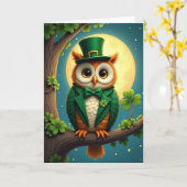 Lucky Uil St. Patrick's Day Kaart (Gele Bloem)