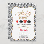 Lucky uit de liefde themauitnodiging voor casino's kaart (Voorkant / Achterkant)