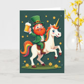 Lucky Unicorn Celebration Card Kaart (Gele Bloem)
