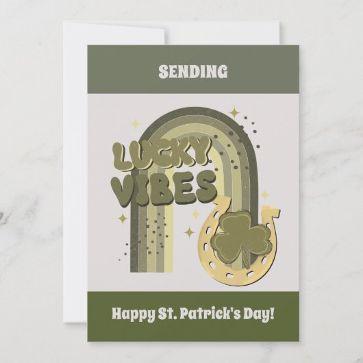 Lucky Vibes Boho St Patrick's Day Ierse Shamroek  Feestdagenkaart (Voorkant)