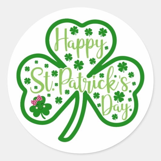 Lucky Vibes – Happy St. Patrick’s Day! 🍀✨ Ronde Sticker (Voorkant)