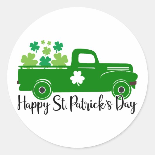 Lucky Vibes – Happy St. Patrick’s Day! 🍀✨ Ronde Sticker (Voorkant)