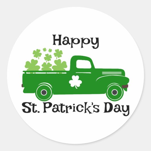 Lucky Vibes – Happy St. Patrick’s Day! 🍀✨ Ronde Sticker (Voorkant)