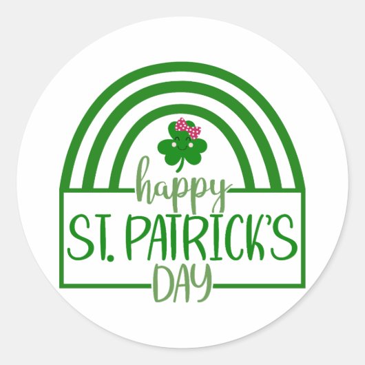 Lucky Vibes – Happy St. Patrick’s Day! 🍀✨ Ronde Sticker (Voorkant)