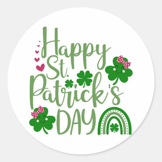Lucky Vibes – Happy St. Patrick’s Day! 🍀✨ Ronde Sticker (Voorkant)