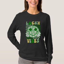 Lucky Vibes Happy St. Patrick's Day Shamrock T-shirt