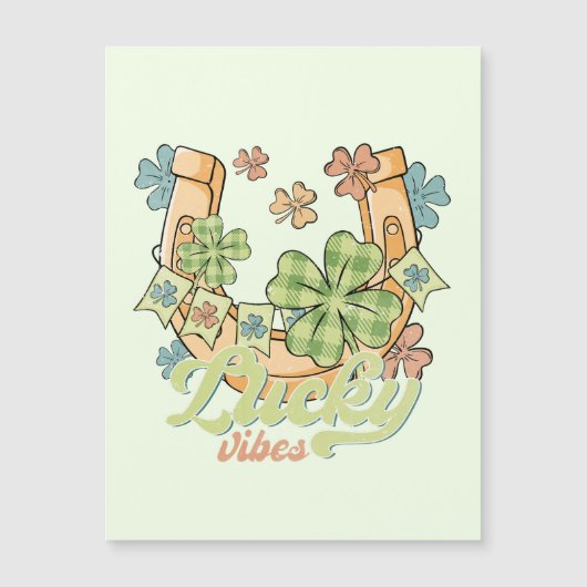 Lucky Vibes - Kleurrijke Klavers & Gouden Hoefijze (Voorkant)