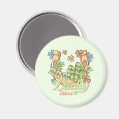 Lucky Vibes - Kleurrijke Klavers & Gouden Hoefijze Magneet (Voorkant / Achterkant)