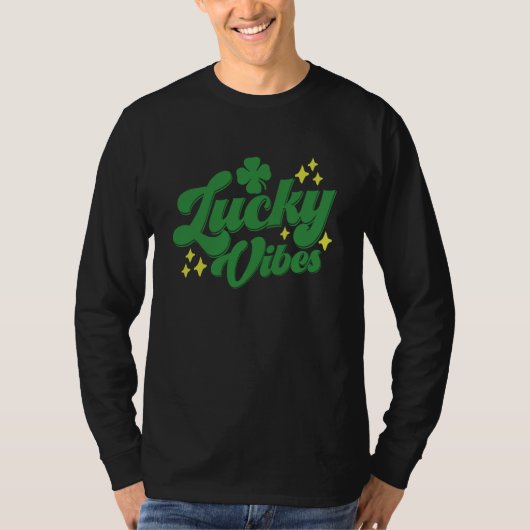 Lucky Vibes Lucky C Shamrock Irish St Patricks Day T-shirt (Voorkant)