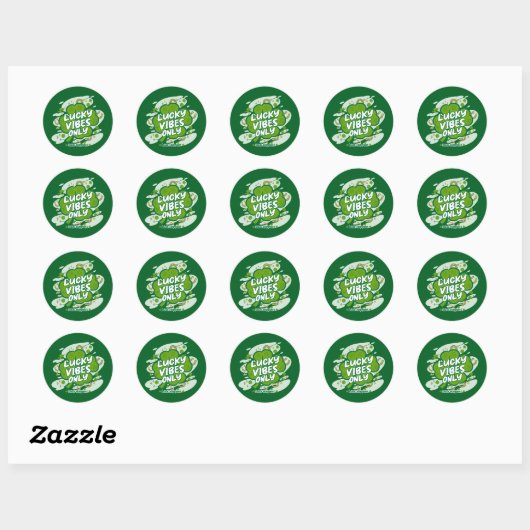 Lucky Vibes Only – Saint Patrick’s Day 2026 Ronde Sticker (Vel)