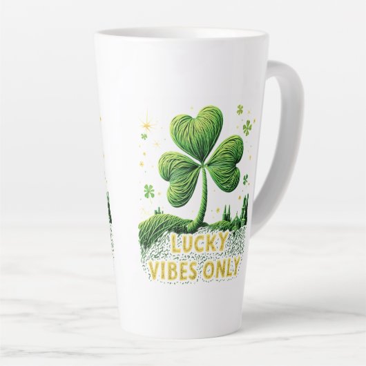 Lucky Vibes Only Yarn Clover St. Patrick's Day Latte Mok (Rechterhoek)