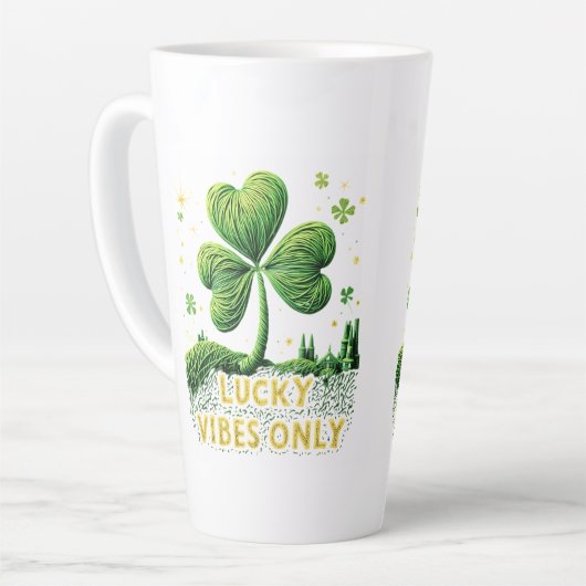 Lucky Vibes Only Yarn Clover St. Patrick's Day Latte Mok (Linkerhoek)