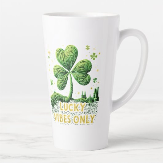 Lucky Vibes Only Yarn Clover St. Patrick's Day Latte Mok (Rechts)